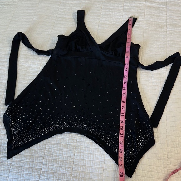 Y2K small Babydoll tank A. Byer Black cami tunic top Fairycore whimsigoth - Picture 6 of 8